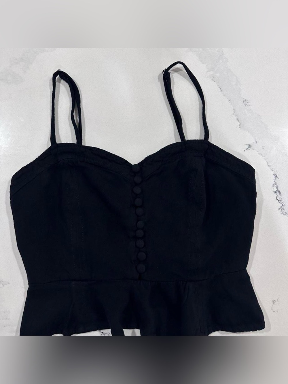 Forever 21 Peplum Gothic Witchy Spaghetti Strap Crop Top Size S